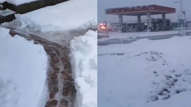 辽宁多地大雪纷飞 积雪没脚踝