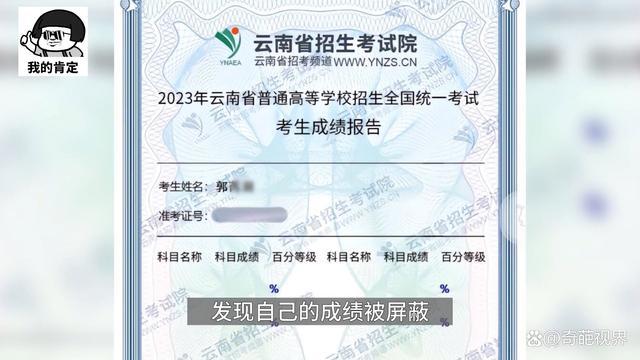 女孩高考成绩被屏蔽4天，网友：终于看到个不戴眼镜的学霸