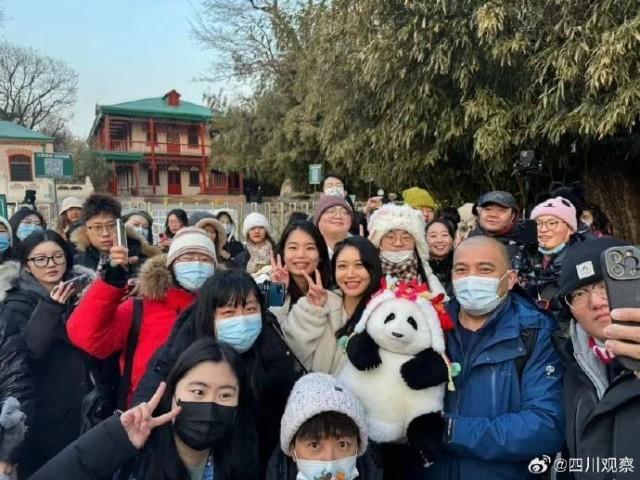 顶流熊猫兄妹北京动物园“碰面”啦 祝萌兰和花花健康成长