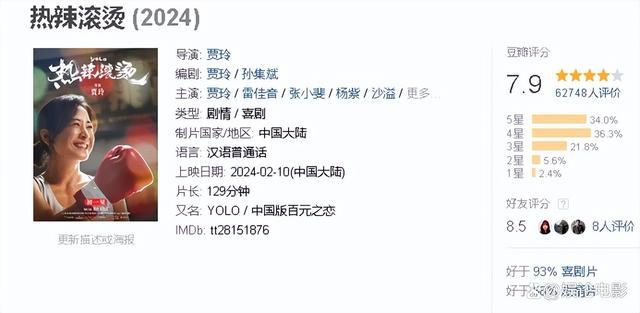 《热辣滚烫》票房夺冠！贾玲下一部电影还有杨紫张小斐