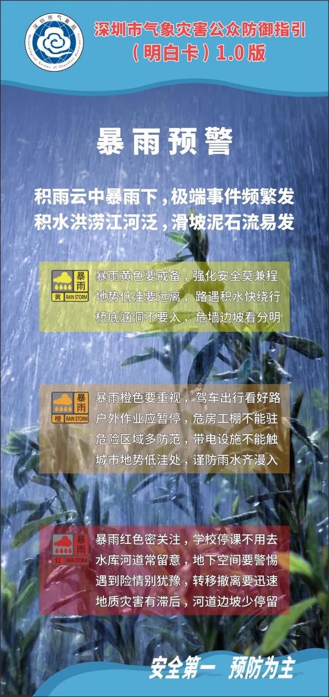 深圳暴雨红警 学校停课 下班放学高峰严防