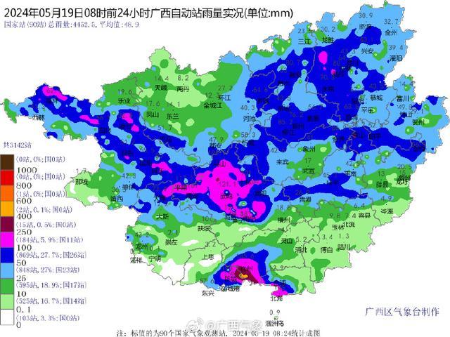 广西滑动60分钟雨量超郑州720啥概念 刷新降雨强度纪录