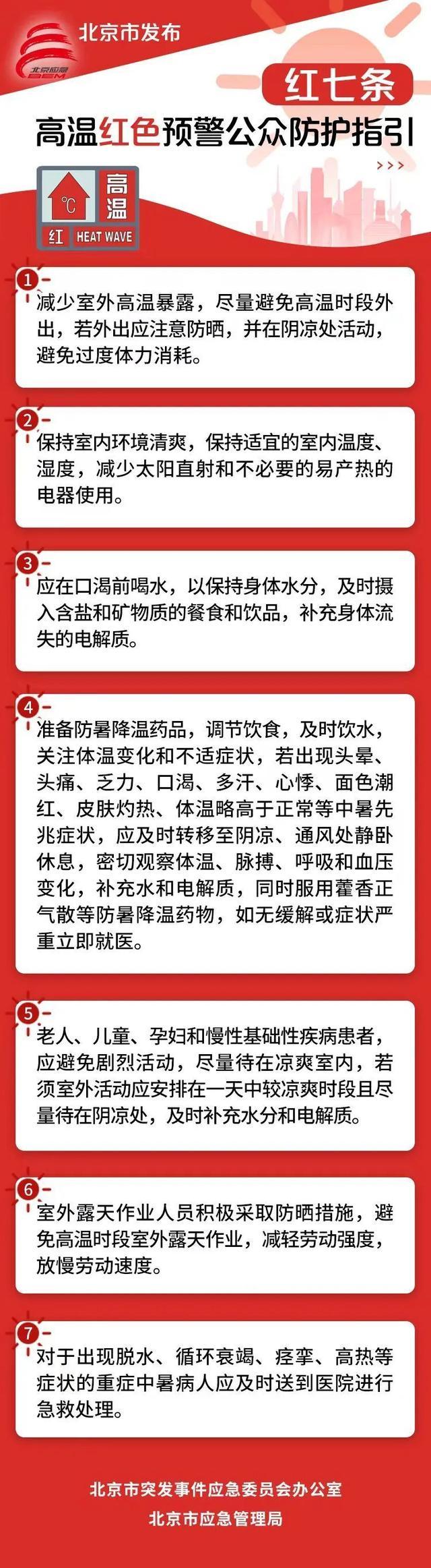 北京高温预警市民如何防护