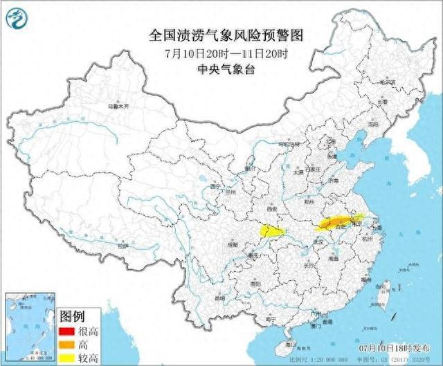 江苏、安徽、河南、湖北发生渍涝风险高