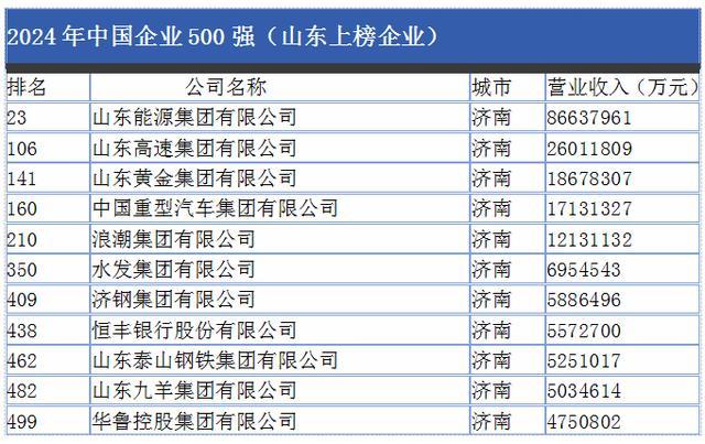 济南11家企业入围中国企业500强 民营企业表现亮眼