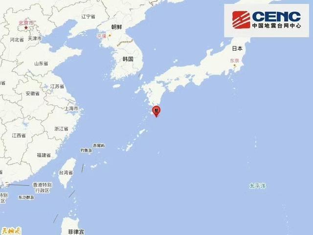 琉球群岛发生5.8级地震 震源深度20千米