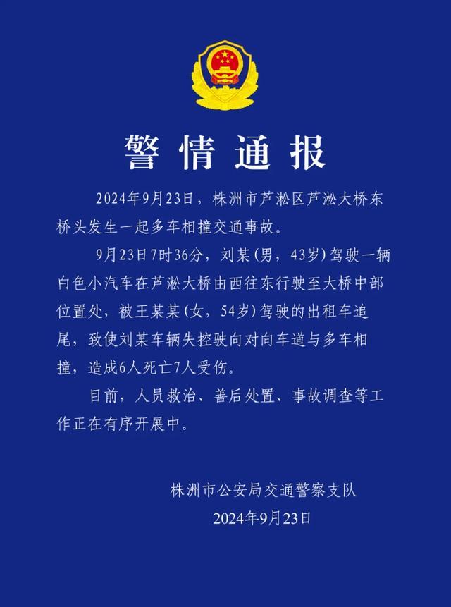 芦淞大桥事故肇事司机被控制 6死7伤悲剧令人揪心