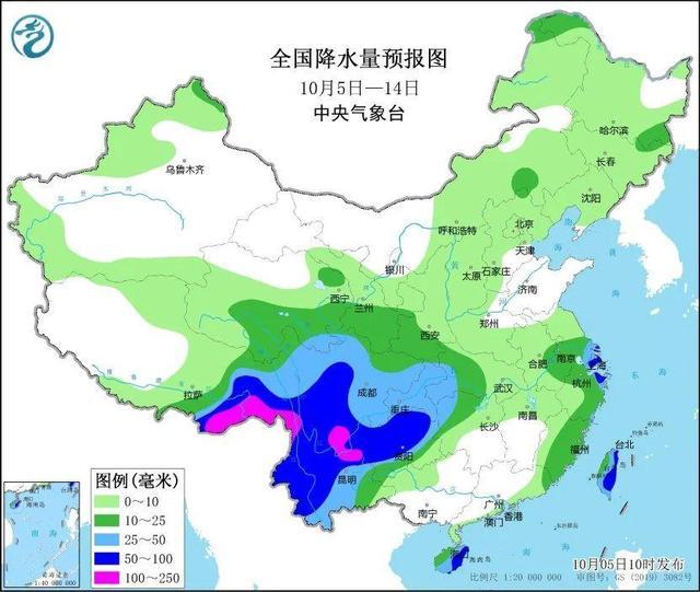 国庆假期返程天气地图来了