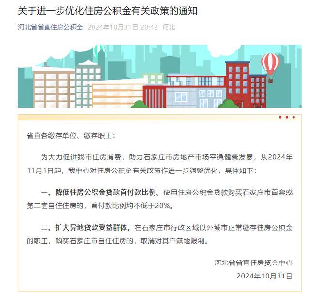 河北省优化住房公积金政策