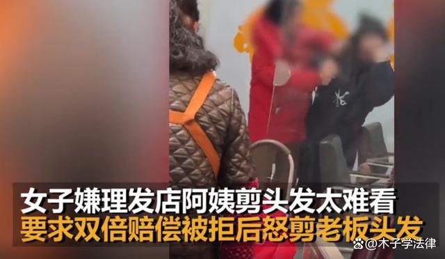 女子理发嫌丑怒剪老板头发 纠纷引发网络热议