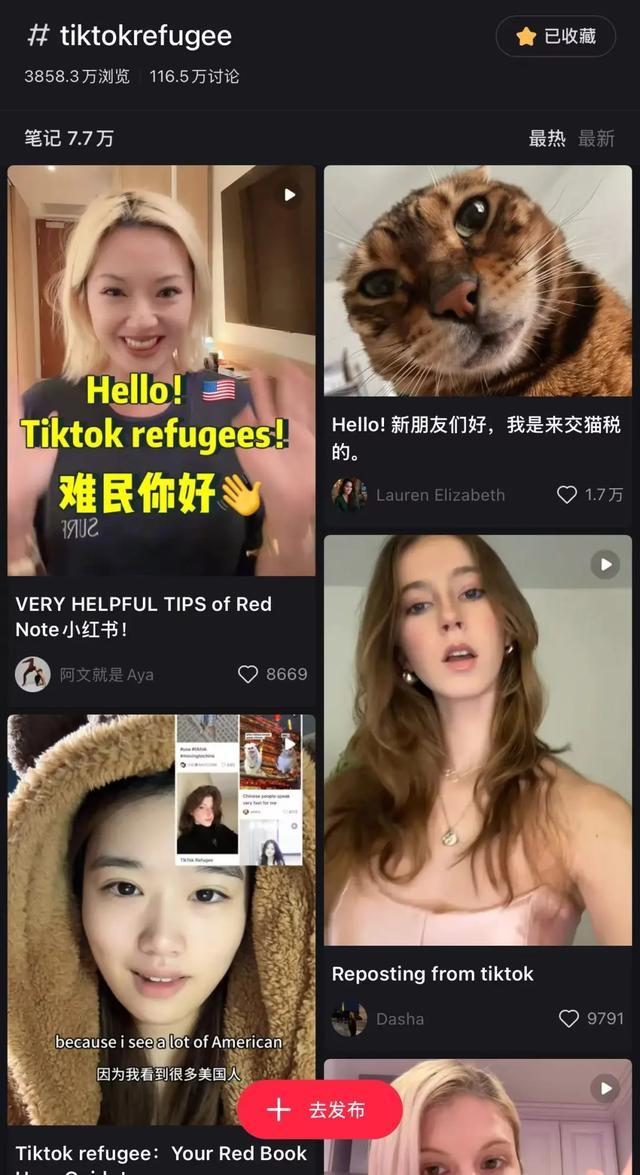 对账、交“猫税”、学普通话⋯⋯“TikTok难民”转战小红书疯狂72小时：全球化互动热潮