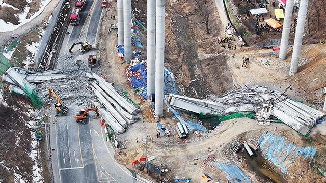 韓國高速公路垮塌已致4死5重傷