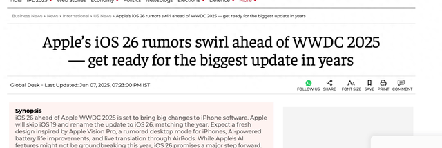 iOS26更新汇总 重大变革即将来临