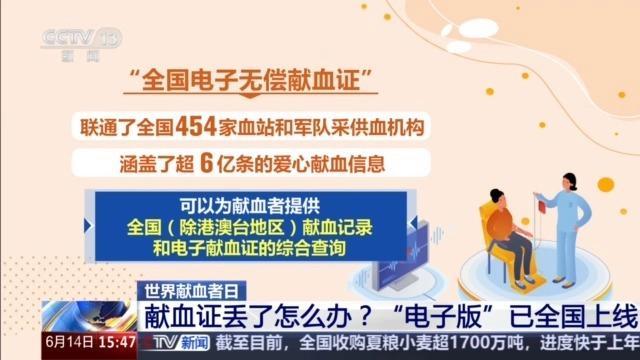 献血证“电子版”已全国上线 便捷服务激励献血