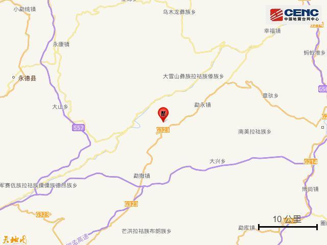 云南临沧市耿马县发生3.6级地震 震源深度10公里