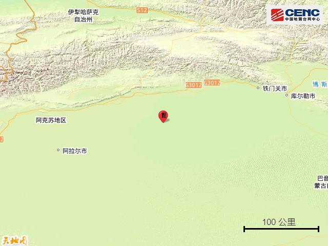 阿克蘇發(fā)生3.6級(jí)地震 震源深度17公里