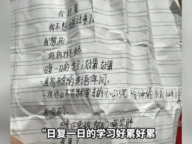 江苏12岁小学生家中自杀后续 遗书曝光心声