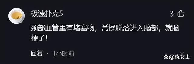 男子频繁揉甩脖子后突发脑梗 颈部血管非玩具