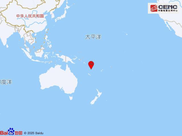 瓦努阿图附近海域发生7.3级地震