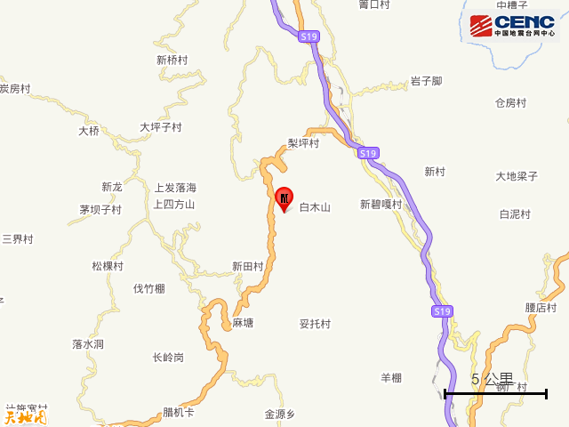 昆明市东川区发生3.6级地震 震源深度10公里