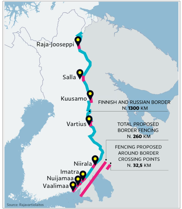 芬兰要在芬俄边境建围栏：130-260公里 耗资数亿欧元