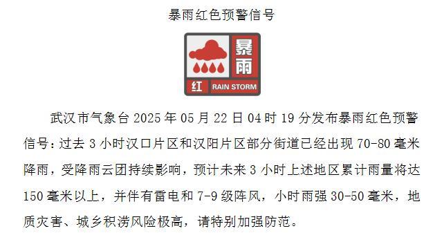 武漢連發(fā)7條暴雨預(yù)警 雷電大風(fēng)來襲