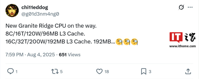 9950X3D 并非终点：AMD 被曝将推 192MB L3 缓存 “Zen 5” AM5 处理器