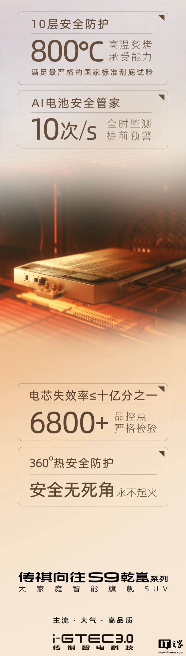 华为乾崑智驾加持：广汽传祺向往 S9 汽车全系标配宁德时代骁遥超级增混电池，CLTC 纯电续航 252km