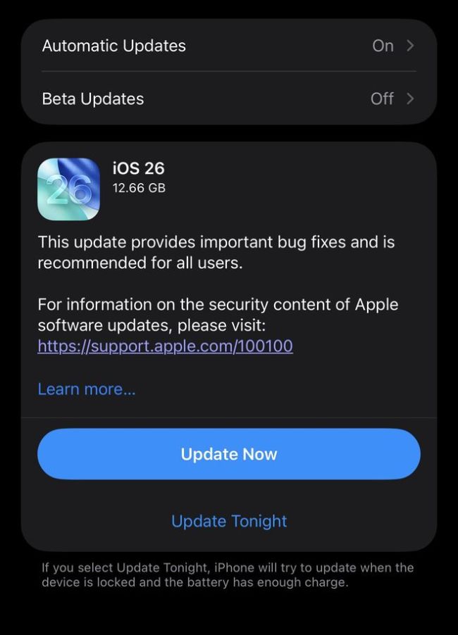 iPhone 17 Pro/Max 开箱首更，苹果已推送 iOS 26 23A345 更新