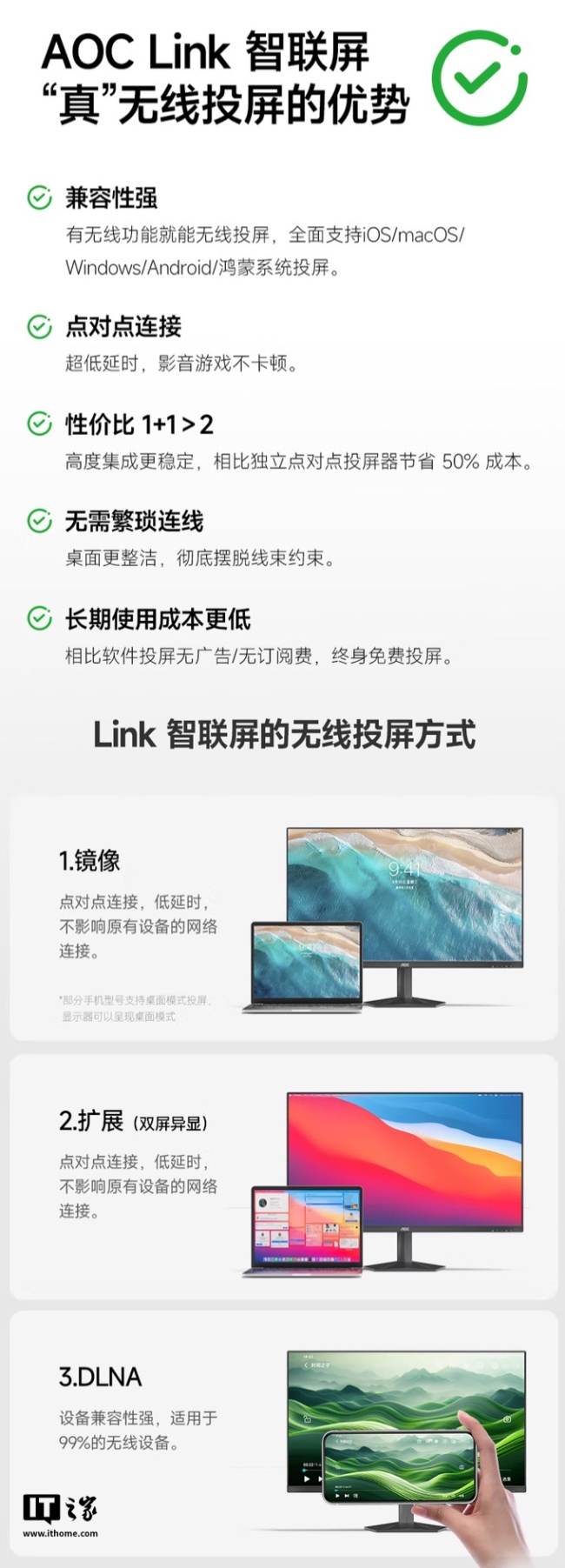 AOC 推出“Q27V12XY / E”27 英寸显示器：2K 180Hz 可选人体工程学支架、内置投屏功能，999 元起