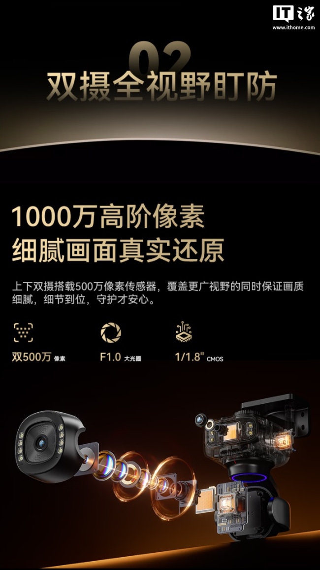 华为鸿蒙智选小豚当家智能摄像头 鲸瞳 Max 现身:500 万像素双摄、支持星闪,822.36 元起