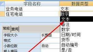 access如何通过设计视图更改字段的数据格式