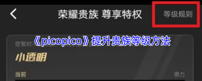 《picopico》提升贵族等级方法