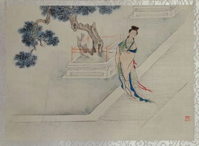 《十二金钗图》册·元春才选凤藻宫。来源/故宫博物院