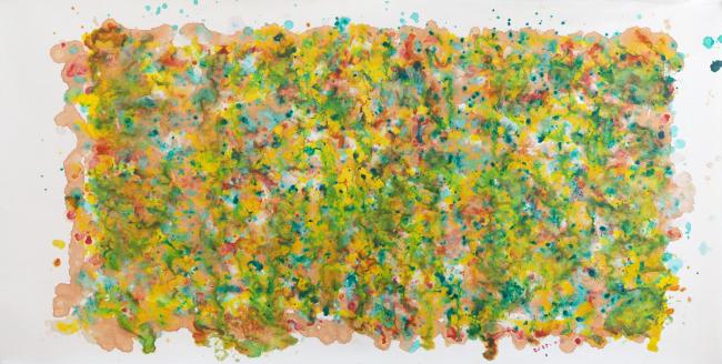 《时光》，136x68cm，宣纸上色，2025