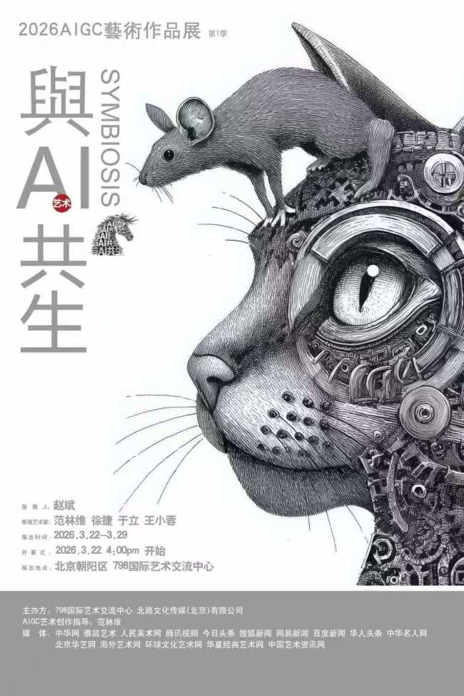 “与AI共生”AIGC艺术作品展在798国际艺术交流中心开幕