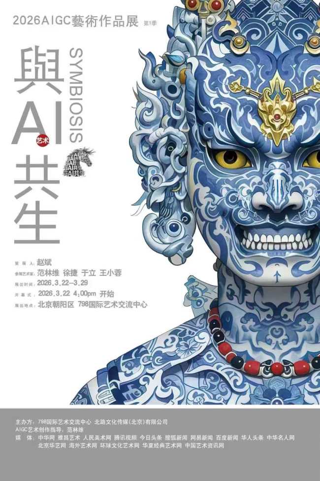 “与AI共生”AIGC艺术作品展在798国际艺术交流中心开幕