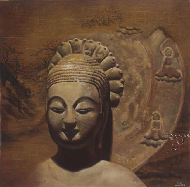 光彻梵天70x70cm布面油画2017