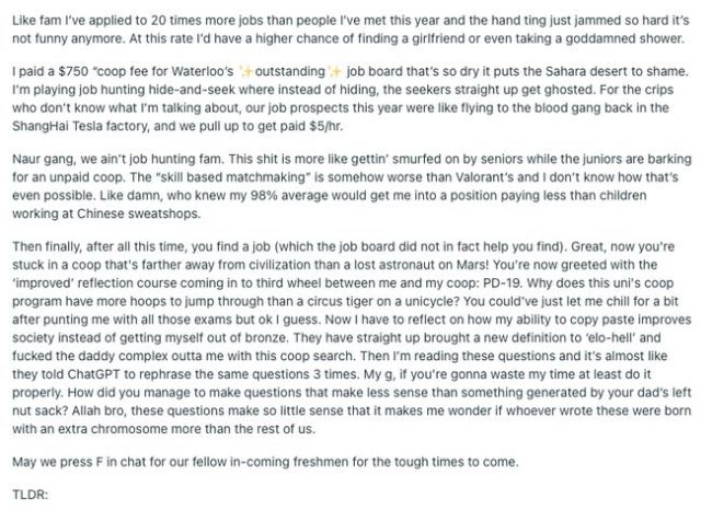 加拿大中国留学生崩溃：均分98%投700封简历无果！