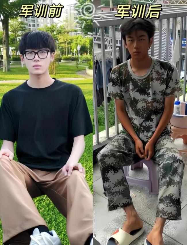 “我晒成了我奶奶”,学生军训前后对比图火了