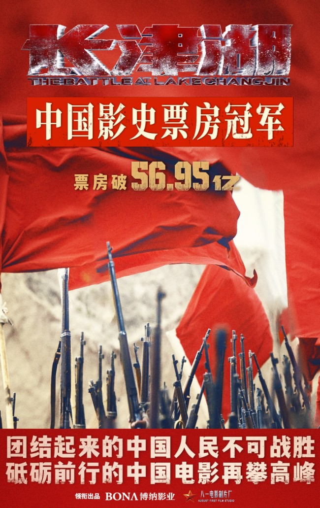电影《长津湖》登顶中国电影票房榜