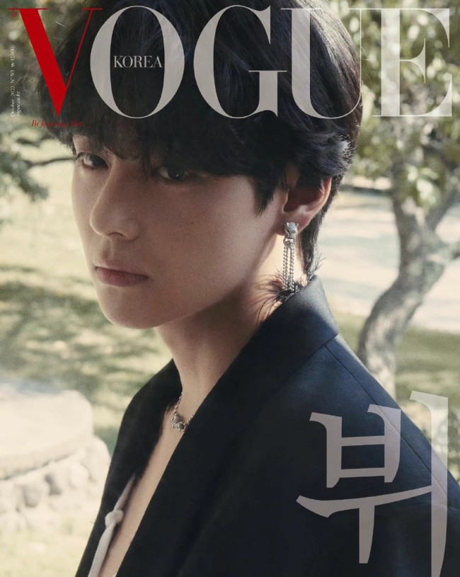 金泰亨韩版VOGUE10月刊封面 帅哥的头发就要五颜六色