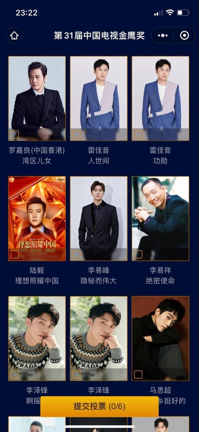 李易峰被第31届金鹰奖最佳男主角投票
