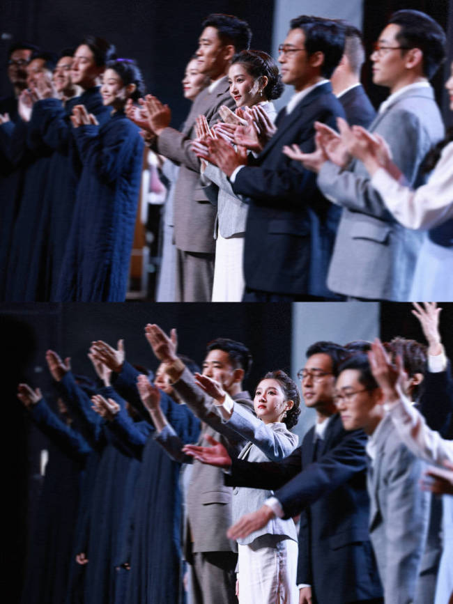 关晓彤话剧舞台照曝光！盘发造型温婉迷人气质佳