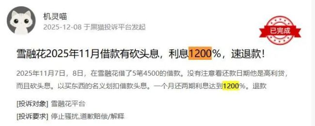 雪融花借钱问题多