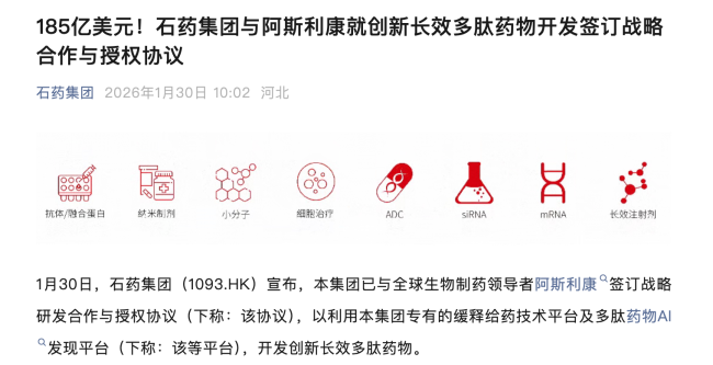 截图起源：石药集团官微