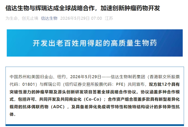 图片着手：信达生物官微