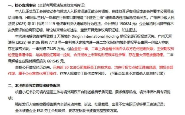 小红书用工合规性被指存疑