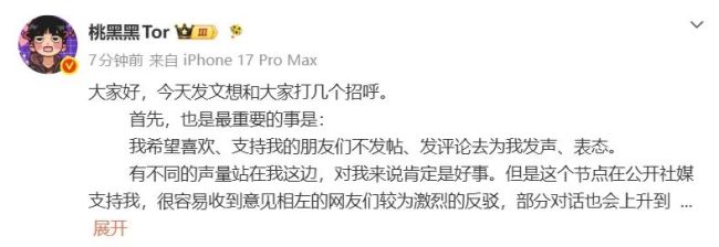 千万粉游戏主播桃黑黑宣布退网