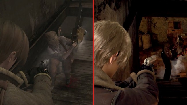 《生化危机4》重制版和原版画面对比